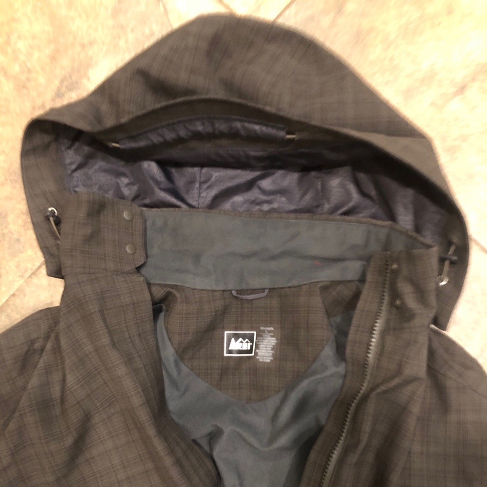 Rei Elements E1 Jacket Womens L Gray Windowpane H… - image 2